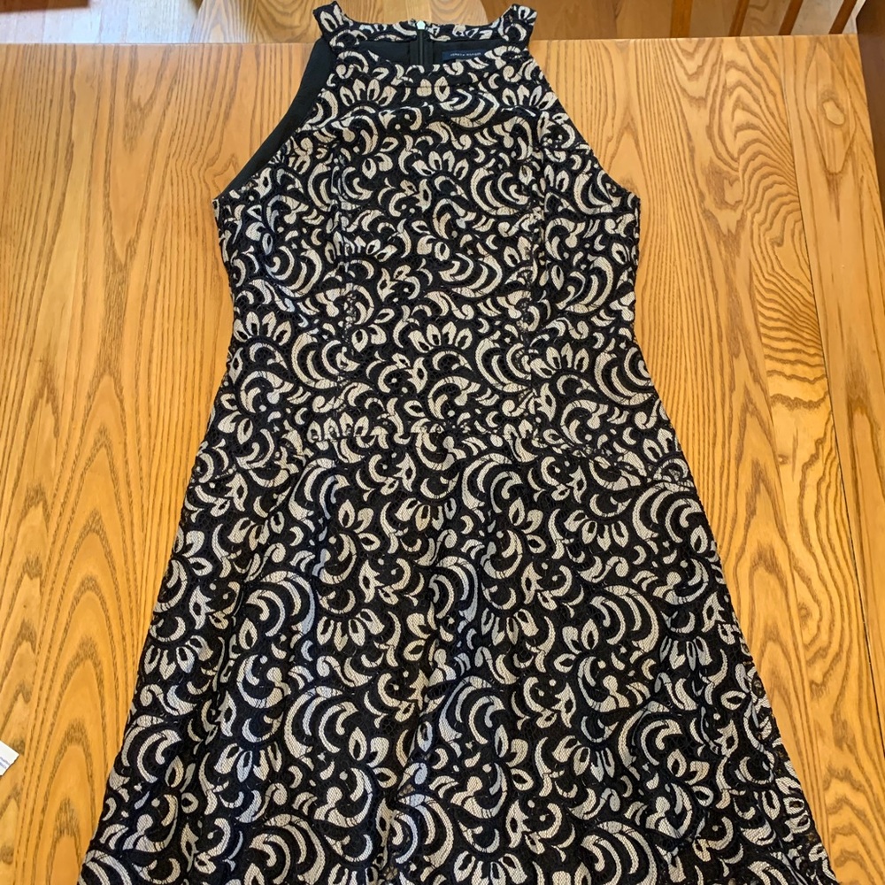 Black and white lace dress